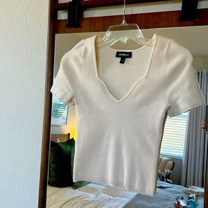 Express Knit Ivory Blouse